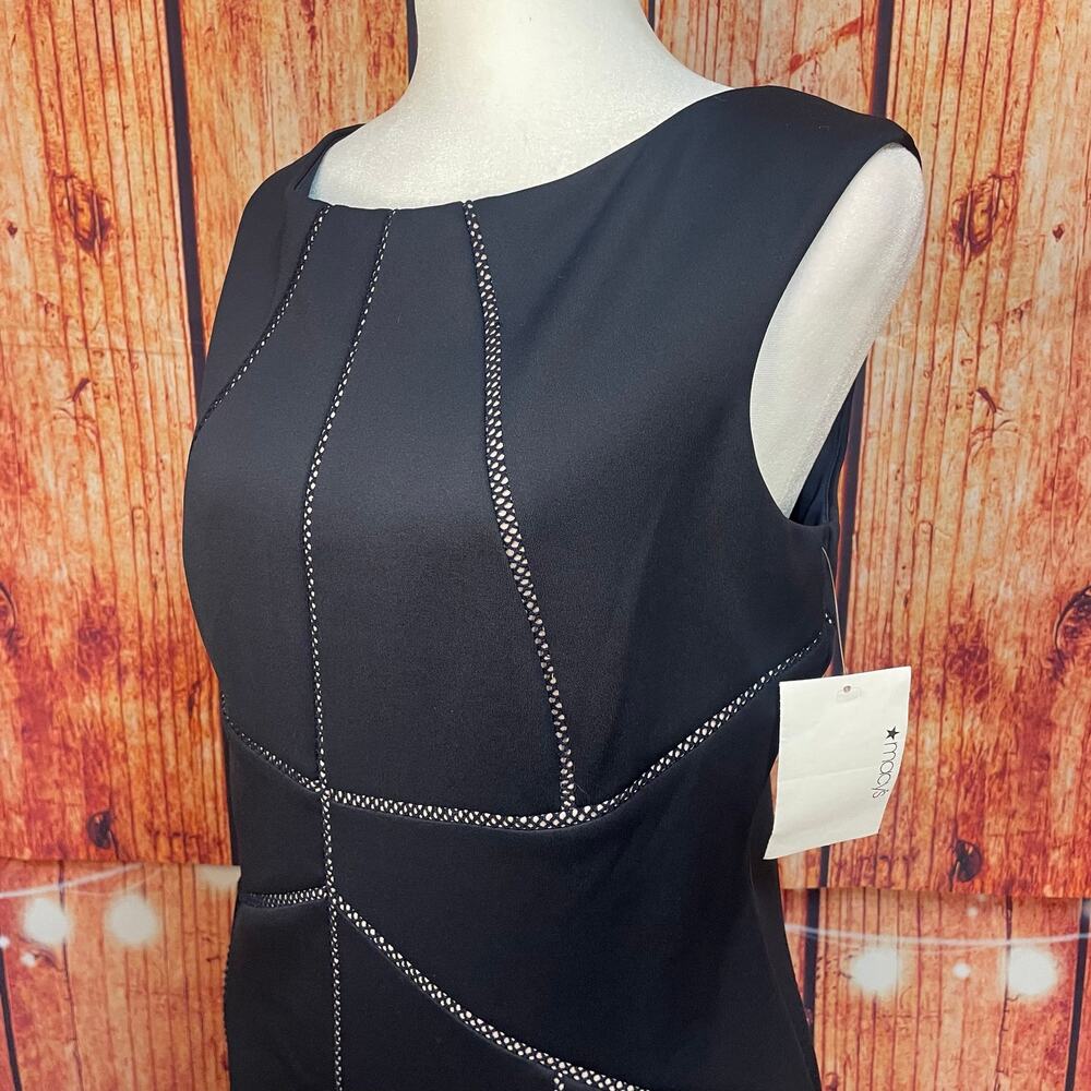NWT Calvin Klein Navy Blue Fit & Flare Dress size 12 Open Seaming Fully Lined